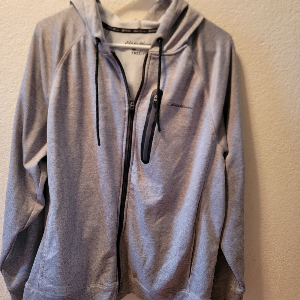 Eddie Bauer Heather Gray Fleece-Lined Hoodie